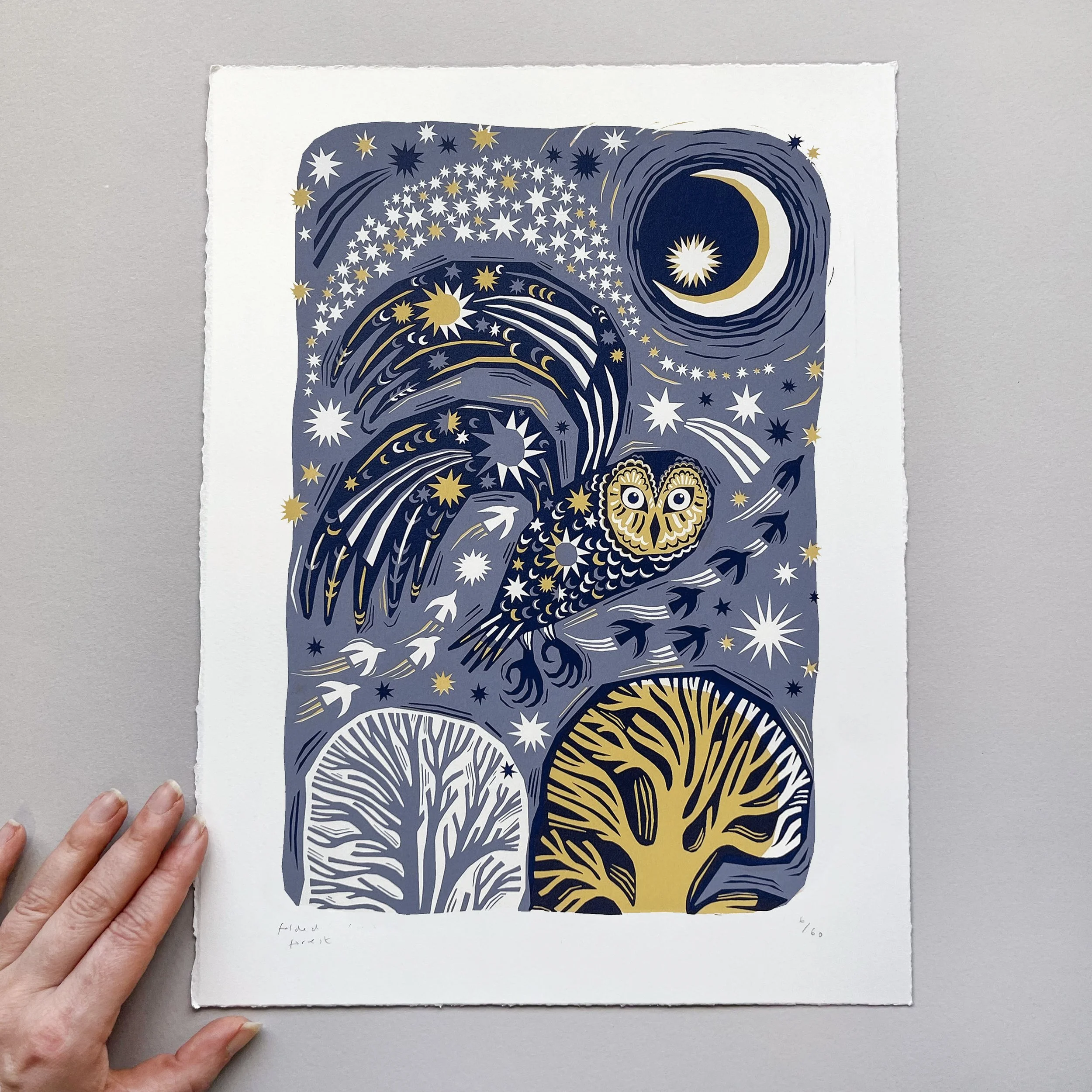 Midnight Owl Screen Print by Folded Forest — Folded Forest